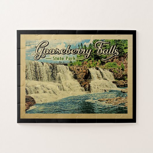Gooseberry Falls Staat Park Vintage Puzzle (Horizontal)