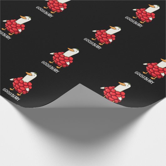 Gooseberry Funny Berry Pun Dark BG Geschenkpapier (Ecke)