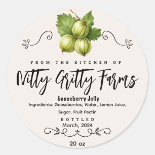 Gooseberry Jam Jelly bewahrt kundenspezifisches Ca Runder Aufkleber