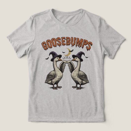 Goosebumps Funny Goose Halloween Tri-Blend Shirt (Design Vorderseite)