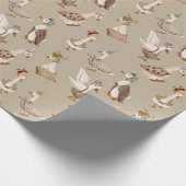 Goosey Gander Extravagant Dress Gänse, braun Geschenkpapier (Ecke)