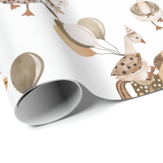 Goosey Gander Rocking Horse, Balloons, Weiß Geschenkpapier (Rolleneckpunkt)