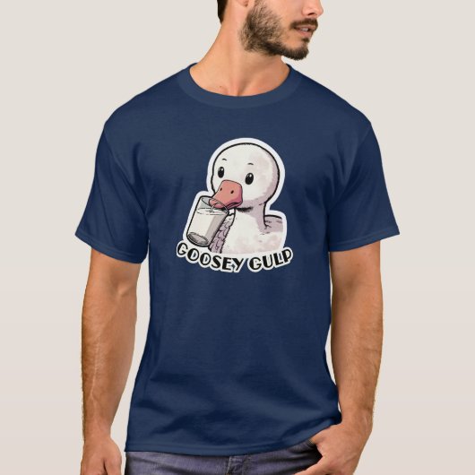 Goosey Gulp - Der milch trinkende Gänse-T - Shirt (Vorderseite)