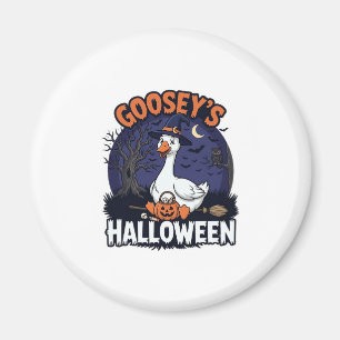Gooseys Halloween-Gans-Hexenhut-Kürbis_1 Magnet