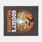 Gooseys Halloween-Hexe Gans Retro-Cartoon-Design Fleecedecke (Vorderseite (Horizontal))