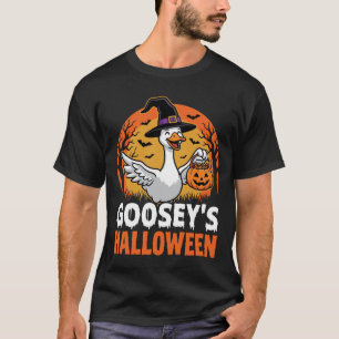 Gooseys Halloween-Hexe Gans Retro-Cartoon-Design T-Shirt