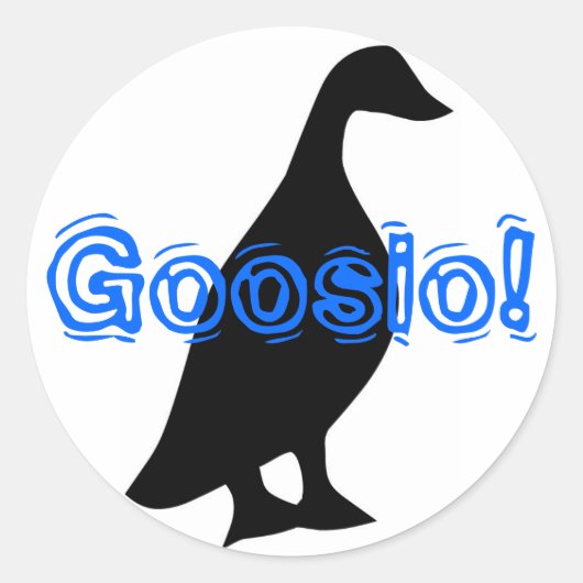 Goosio! Runder Aufkleber (Vorderseite)