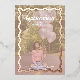 Goovy Daisy Quinceañera Save the Date Folieneinladung