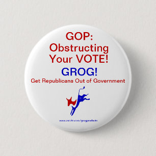 GOP, der Abstimmung versperrt! Button/Knopf Button
