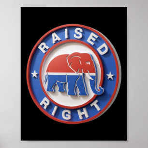Gop Elefant marschiert stolz erhobenes rechtes Erb Poster