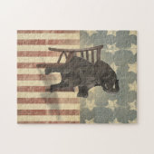 Gop-Elefant übernimmt das Stuhl-lustige politische Puzzle (Horizontal)