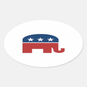 Gop-Elefantaufkleber Ovaler Aufkleber