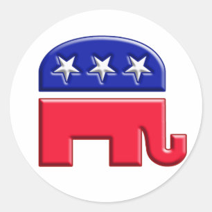 GOP-Elefantenlogo Runder Aufkleber
