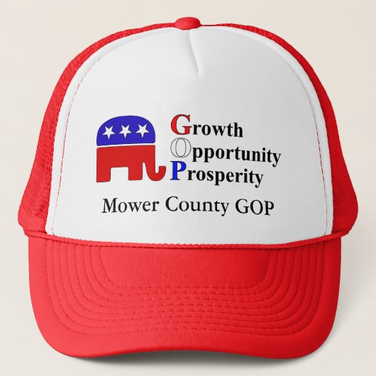 GOP Elephant Growth Opportunity Prosperity Trucker Truckerkappe (Vorderseite)