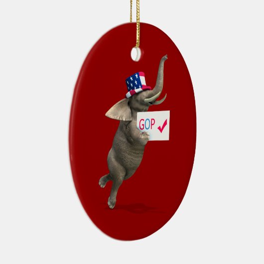 GOP Elephant Keramik Ornament (Rechts)