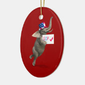 GOP Elephant Keramik Ornament (Links)