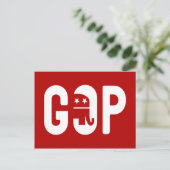 GOP Elephant-Logo Postkarte (Stehend Vorderseite)