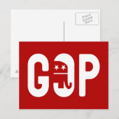 GOP Elephant-Logo Postkarte (Vorne/Hinten)