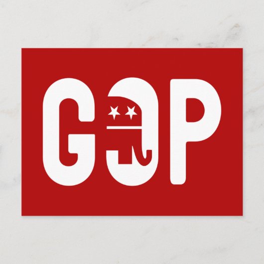 GOP Elephant-Logo Postkarte (Vorderseite)