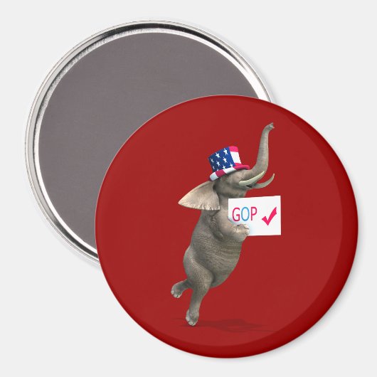 GOP Elephant Magnet (Vorderseite/Rückseite)