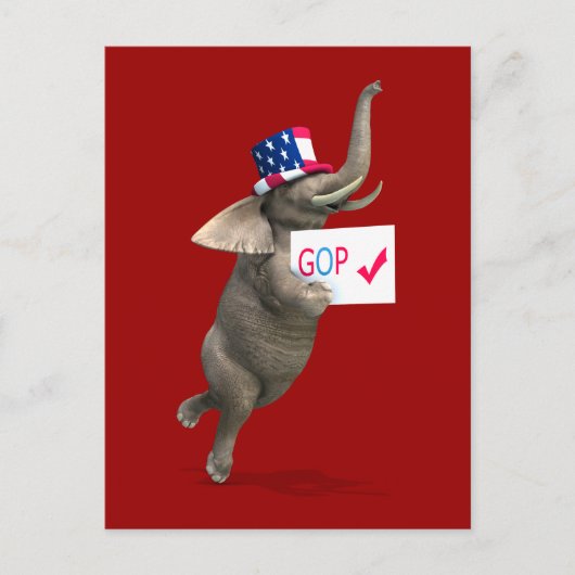 GOP Elephant Postkarte (Vorderseite)