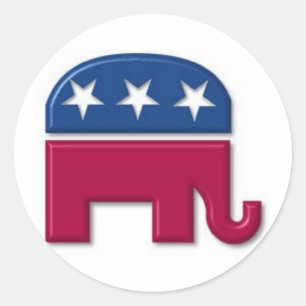 GOP Elephant Runder Aufkleber