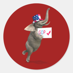 GOP Elephant Runder Aufkleber