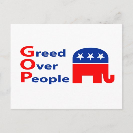 GOP - Gier über die Menschen Postkarte (Vorderseite)