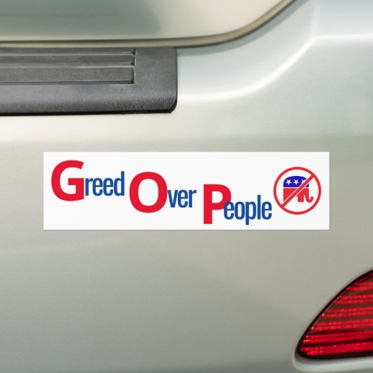 GOP = Gier über Menschen - Autoaufkleber (Auf Auto)