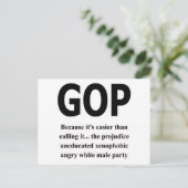 GOP# POSTKARTE (Stehend Vorderseite)