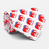 GOP - Red, White & Blue Elefant Krawatte (Gerollt)