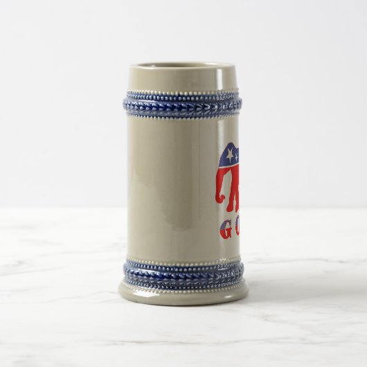 GOP - Roter, weißer u. blauer Elefant Bierglas (Mittel)