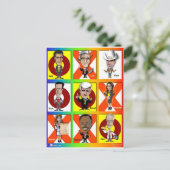 GOP Tic Tac Toe Postkarte (Stehend Vorderseite)