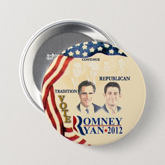 Gop-Tradition: Romney Ryan Button (Vorne & Hinten)
