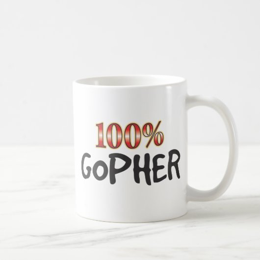 Gopher 100 Prozent Kaffeetasse (Rechts)