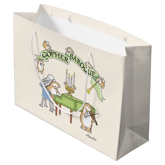 GOPHER BAROQUE von Sandra Boynton Große Geschenktüte (Rückseite Schrägansicht)