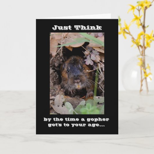 Gopher Birthday Karte (Gelbe Blume)