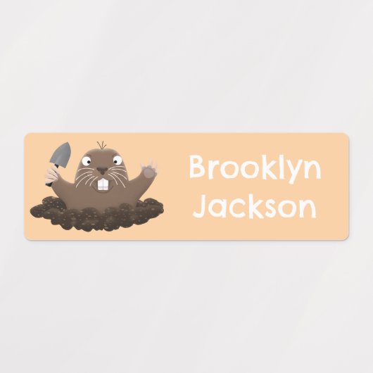 Gopher-Cartoon-Gopher-Hosentasche personalisiert Etiketten (Design 1)