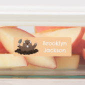 Gopher-Cartoon-Gopher-Hosentasche personalisiert Etiketten (Befestigt)