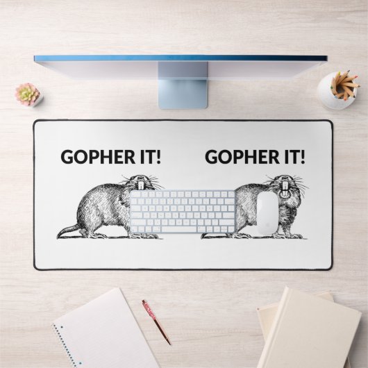 Gopher Es Lustig Gopher Wortspiel Schreibtischunterlage (Büro 1)