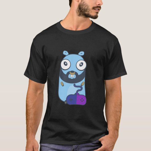 Gopher Gamer. Golang T-Shirt (Vorderseite)