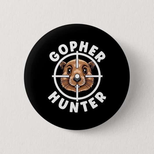 Gopher Hunter Crosshairs Falle Jagd Button (Vorderseite)