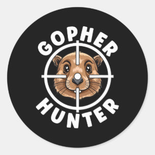 Gopher Hunter Crosshairs Falle Jagd Runder Aufkleber