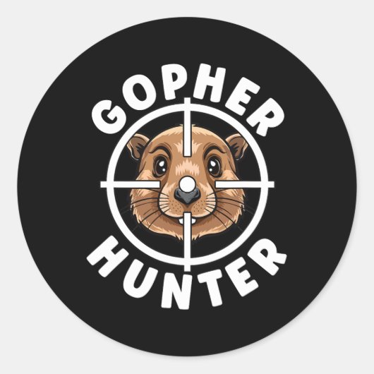 Gopher Hunter Crosshairs Falle Jagd Runder Aufkleber (Vorderseite)
