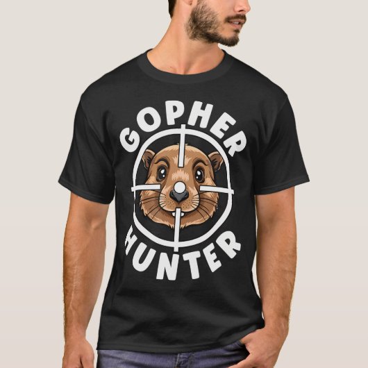 Gopher Hunter Crosshairs Falle Jagd T-Shirt (Vorderseite)