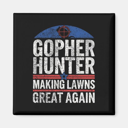 Gopher Hunter Rasen machen Großer I Gopher Jagd Magnet (Vorne)