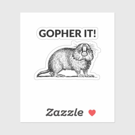 Gopher It Funny Gopher Pun Aufkleber (Blatt)