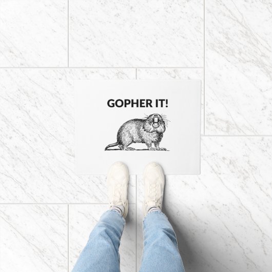 Gopher It Funny Gopher Pun Fußmatte (Indoor)