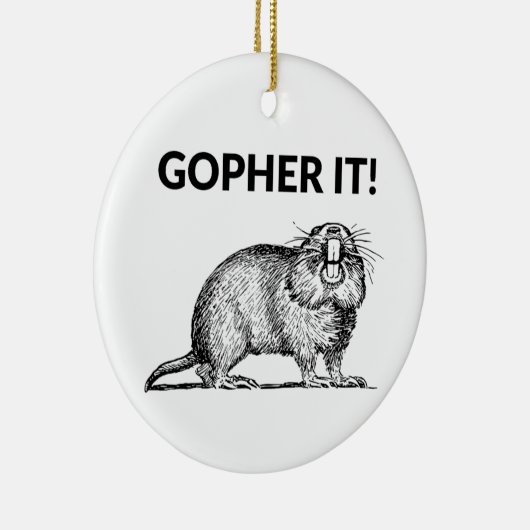 Gopher It Funny Gopher Pun Keramik Ornament (Rechts)
