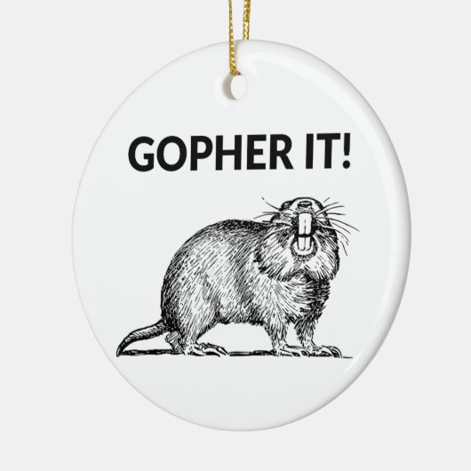 Gopher It Funny Gopher Pun Keramik Ornament (Links)